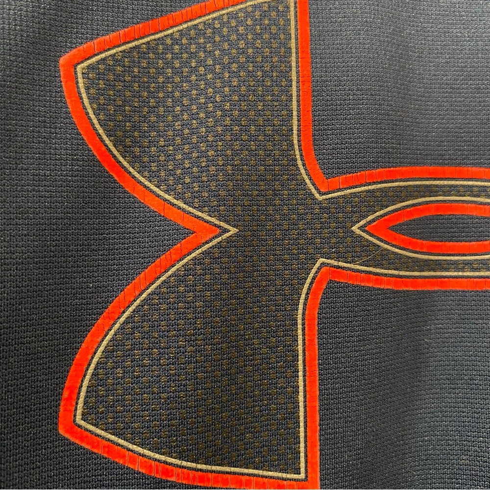 Under Armour Navy Fleece Hoodie Size Large Pullover Sweatshirt Loose Coldgear - Picture 17 of 17
